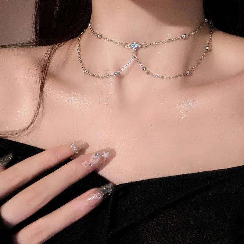 Shiny Rhinestones Tassel Sexy Chest Chain for Women Girls Fashion Metal Bra Cross Bikini Within Hollow Body Chain Jewelry