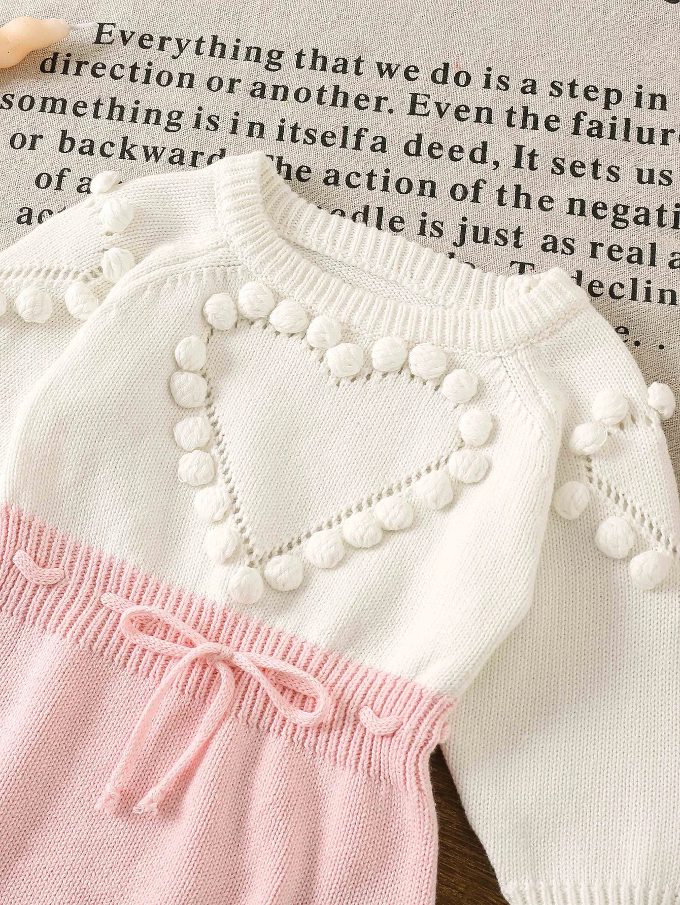 Autumn Lovely Heart Jumpsuit Infant Baby Girl Knitted Clothes Love Romper Bodysuit Outfit Spring Cotton Knitted Sweater Bodysuit