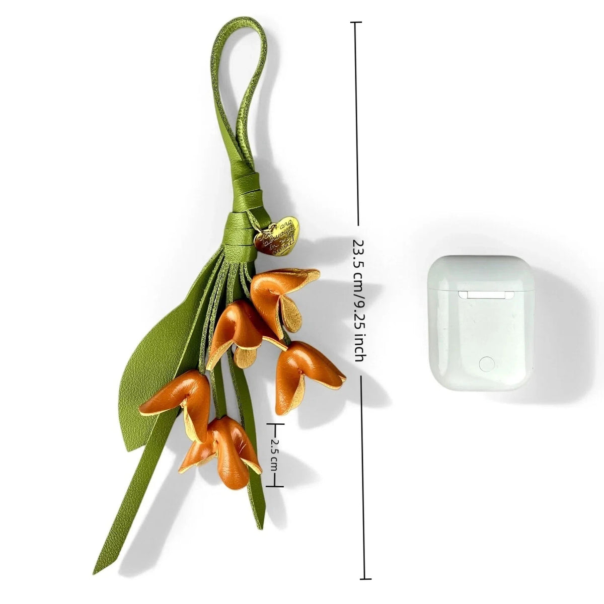 Luxury PU Leather Osmanthus Charm Set – Floral  Keychain Bag Pendant-Earthy Neutrals Palette-Gift For Her-Flower Bag Accessory