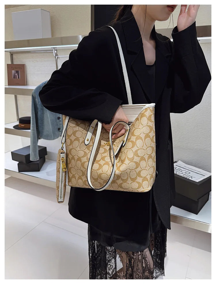Luxury Designer Women'S One Shoulder Handbag Printed Vintage Paris Fashion Tote Bags Large -Capacity Portable Bag Cluch Bag Purs