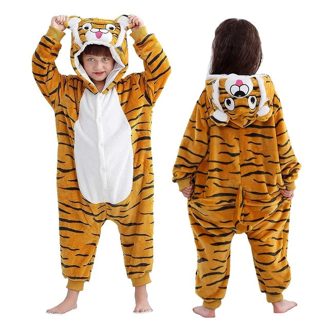 Kids Animal Capybara Kigurumi Costume Cosplay Cartoon Jumpsuit for Children Halloween Christmas Girls Boys Hooded Pajamas Onesie