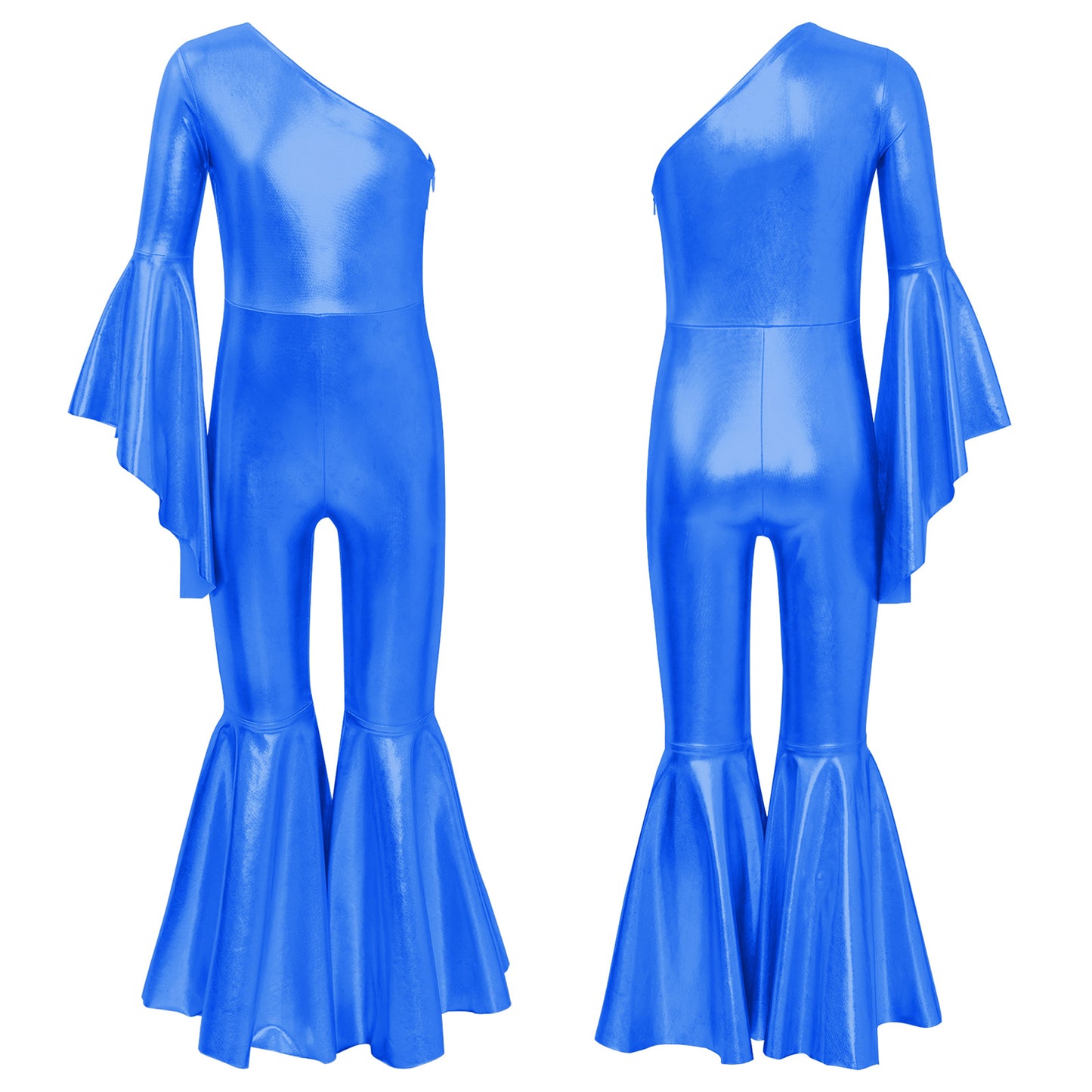 Shiny Halloween Hippie Costume for Kid Girls Sleeveless Sequins Tassels Disco Outfit 70s 80s Prom Flare Jumpsuit Party Costume