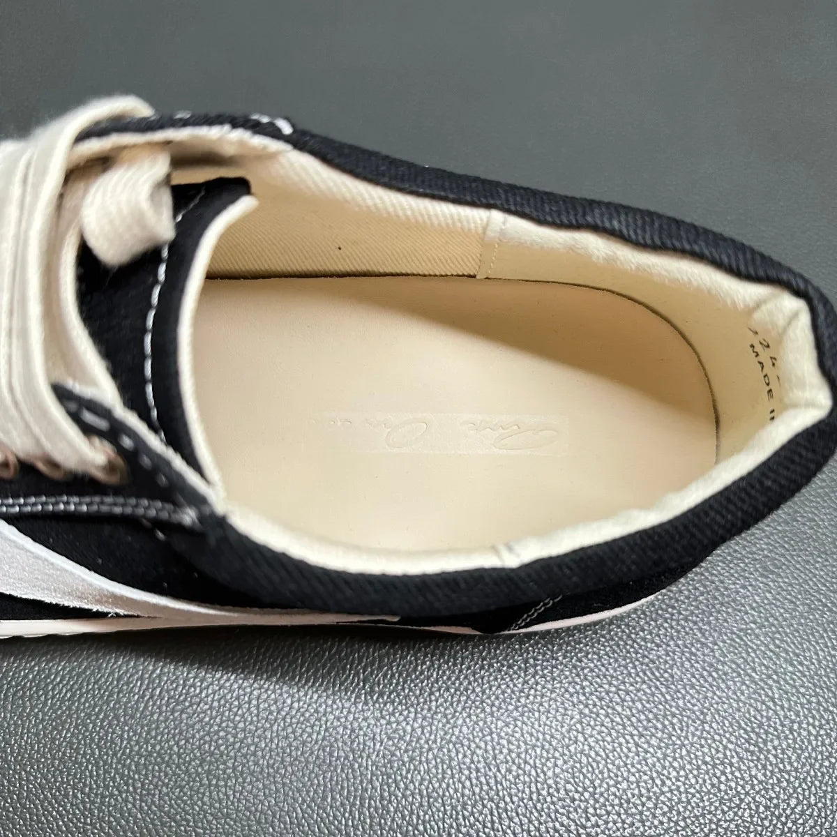 Men Casual Shoe Brand Black Brown Canvas Low Top Shoes High Quality Cowhide Luxury White Leather Sneakers Women Flat Sneaker