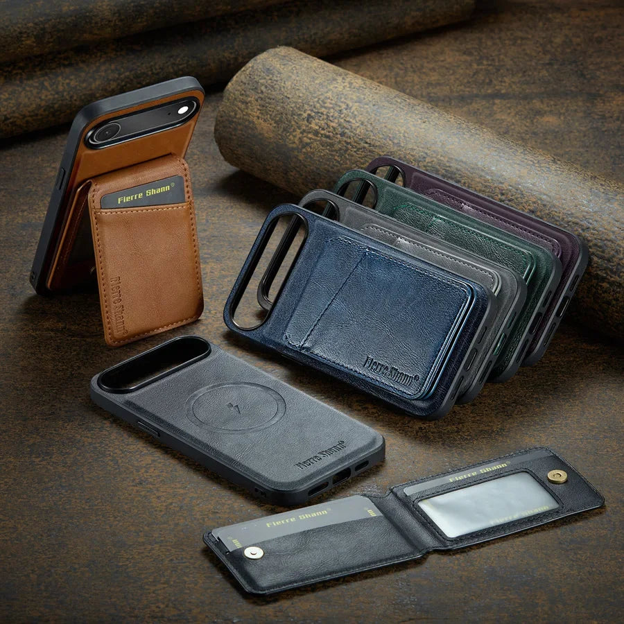 Magnetic Detachable Leather Wallet Phone Stand Case Wireless Charge Cover for iPhone  18 17Air 11 12 13 14 Plus 15 16 17 Pro Max