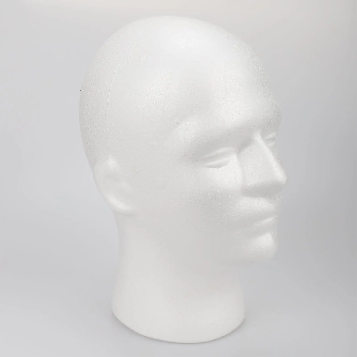 Male Mannequin Head Round Base Lightweight Foam Wigs Head Model and Display Hair, Hats and Hairpieces for Glasses Headset Wigs