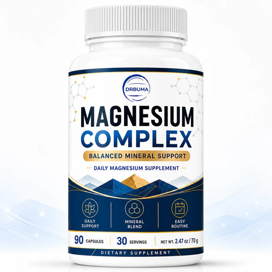 90-Count Magnesium Complex Capsules, Daily Dietary Nutritional Supplement for Adults, Large-Capacity Bottle with 30 Servings, Easy Daily Intake, Easy-to-Swallow Capsules, Ideal Choice for a Healthy Lifestyle