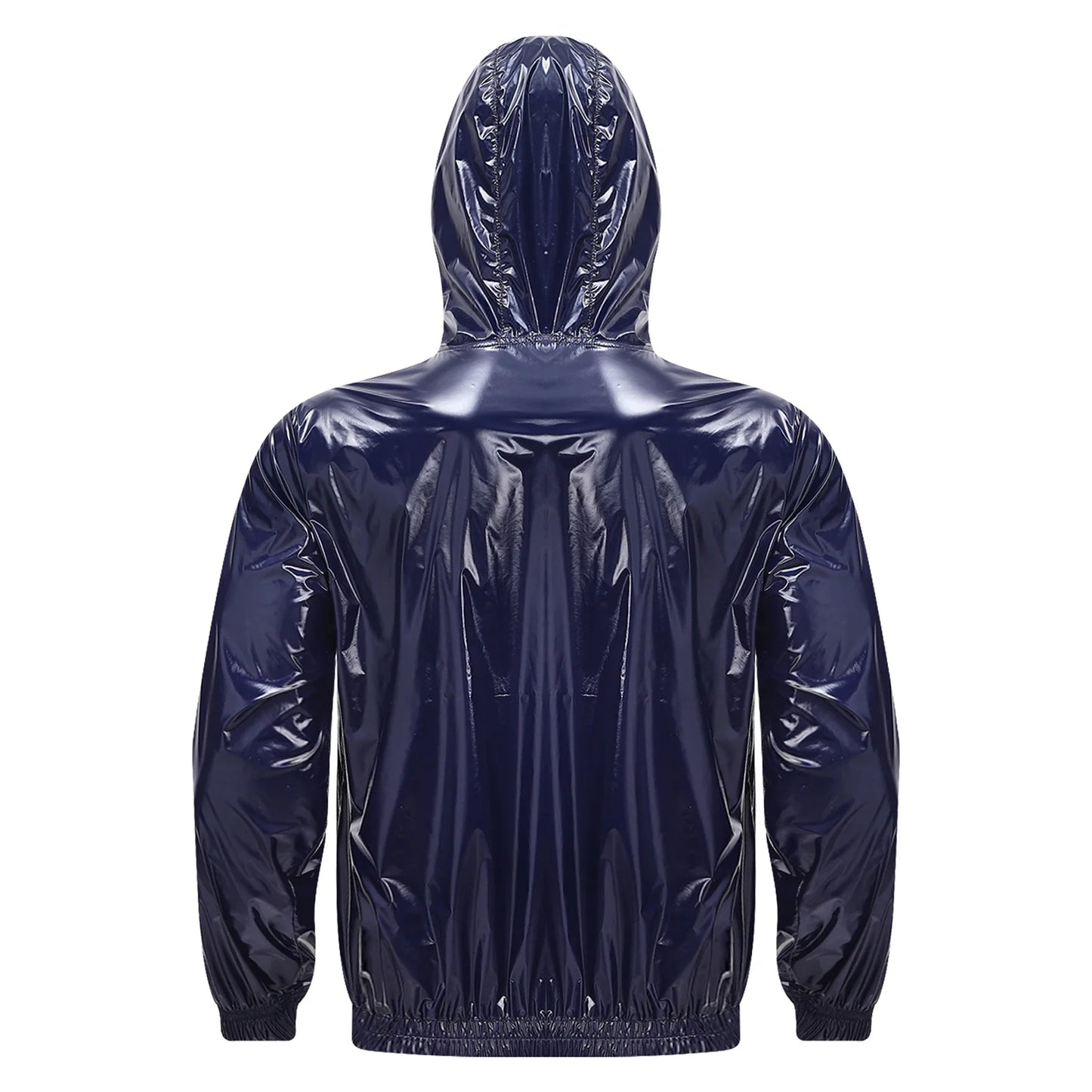 Men Waterproof Hooded Trench Jacket Long Sleeve Hood Outerwear Windbreaker Raincoat fo Hiking Fishing Biking Thermal Windbreaker