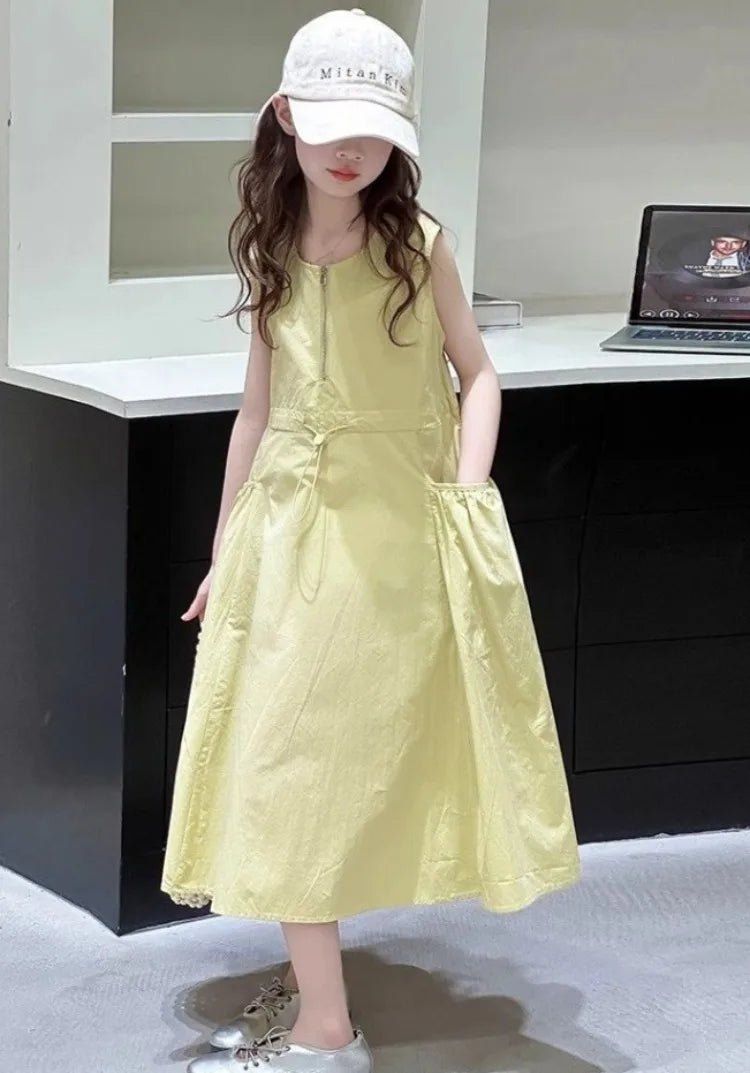 Sleeveless Girl Costume Girls Dresses 10 To 14 Years Old Dress Young Sets for Children Elegant 11 12 Princess Women's Party 6 8