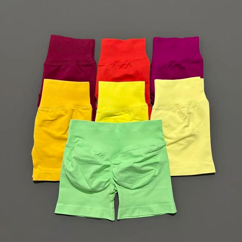 HISTELLO Sports Shorts 4.5‘’ High Waist Women Yoga Workout Shorts Seamless Leggings Stretch Fitness Sweatpants Gym Short
