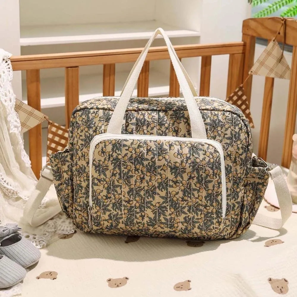 Cartoon Diaper Organizer Lightweight Large Capacity Mommy Shoulder Bag Soft-touch Foldable Stroller Hanging Pack Hospital Stay