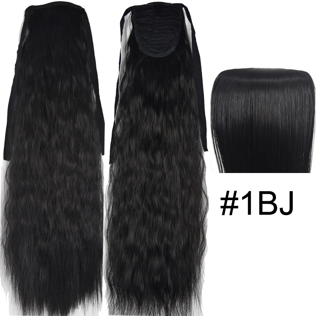 TOPREETY Synthetic Fiber Heat Resistant Kinky Ribbon Ponytail Extensions 3007