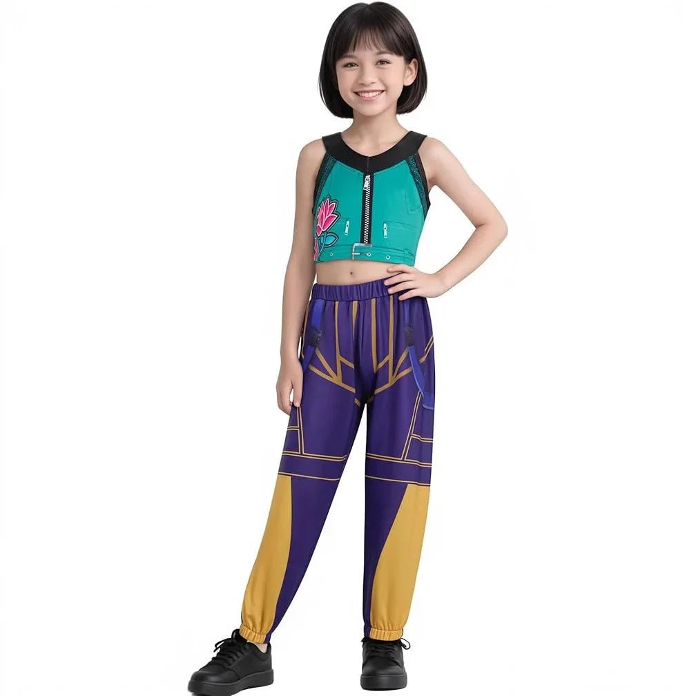 Halloween Children Zoey Mira Rumi Cosplay Costume Carnival, K-Pop Hunters Girl Group Idol Role Play Dress Up Outfit Suit