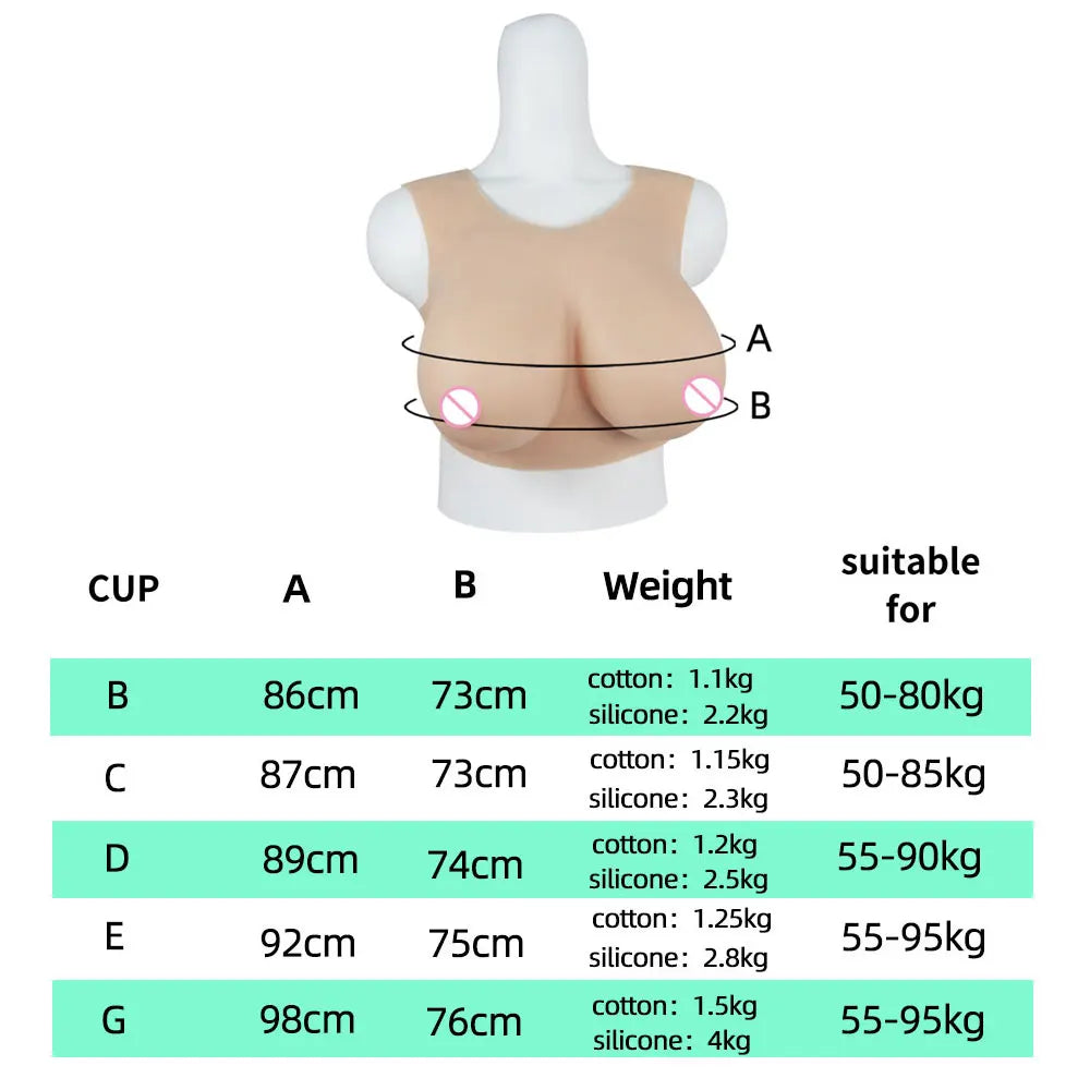 Cosplay Chest Silicone Breast Forms Huge Fake Boobs Transgender Drag Queen Shemale Crossdresser Artificial Breasts Shemale