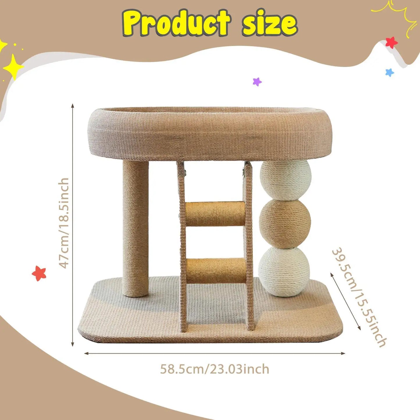 Small Cat Tree Tower with Top Perch Scratching Post Furniture Protection Training Toy for Indoor Cats/kittens Climbing Frame
