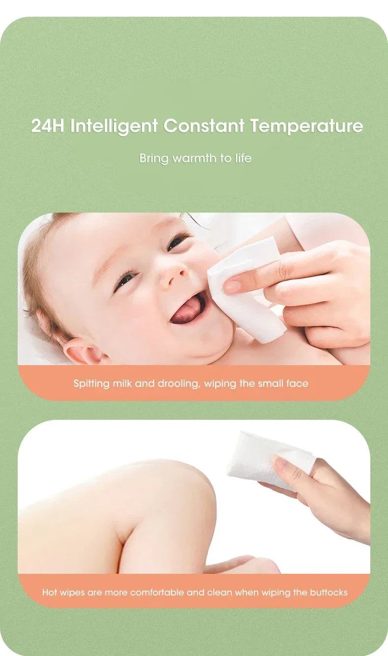 Portable USB Baby Wipe Warmer With LED Display Wet Towel Dispenser Heating Box For Home Car Travel Diaper Changing