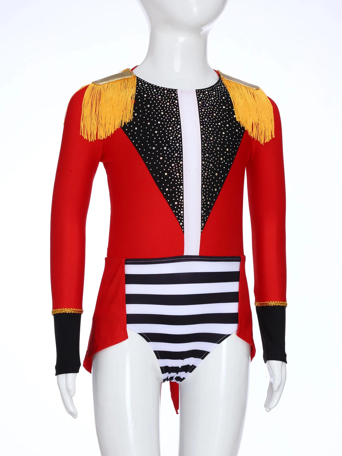 Halloween Costume Romper Circus Ringmaster Cosplay Carnival Party Shiny Sequins Leotard Dress Drum Majorette Magician Dress Up