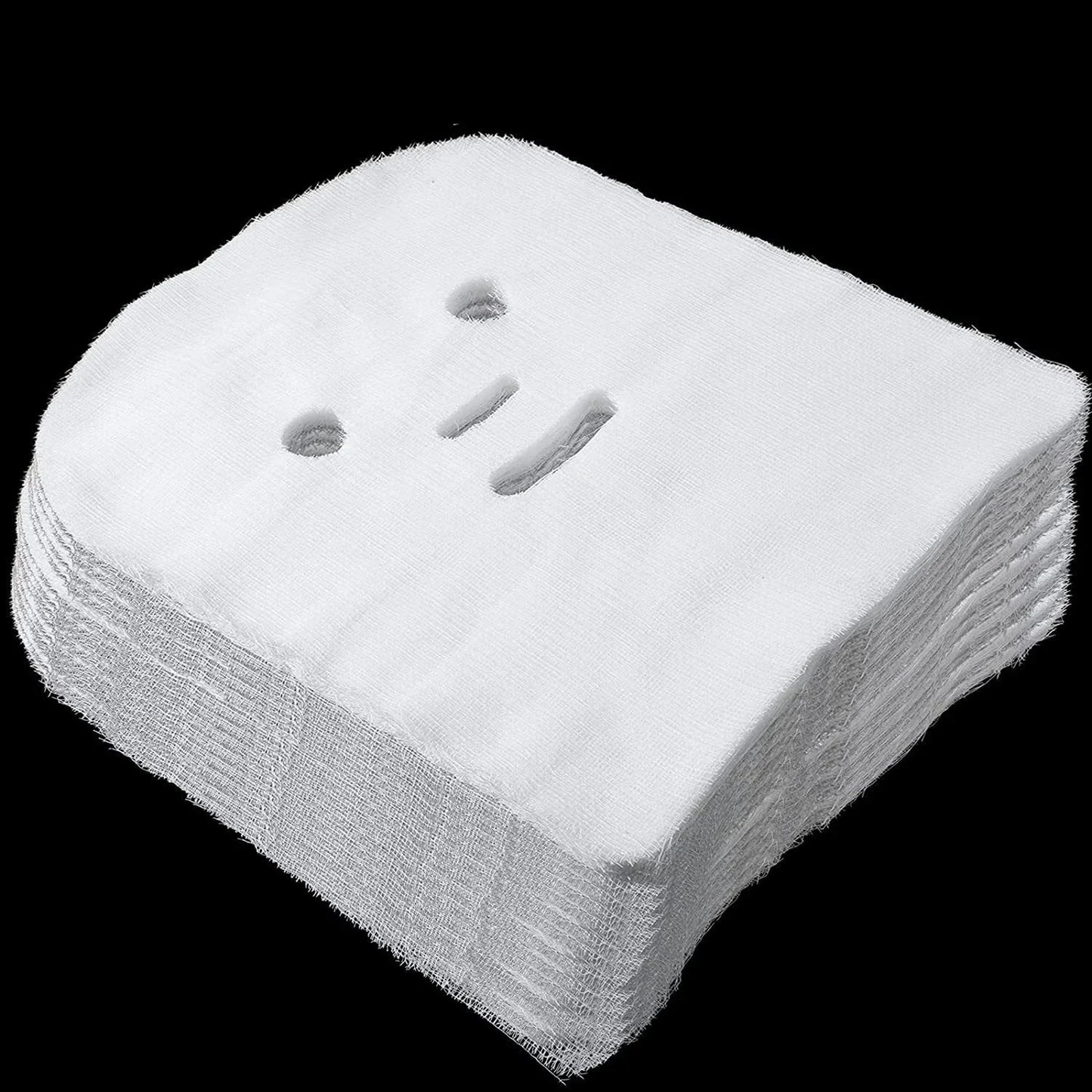 100PCS White Pure Cotton Soft Disposable Gauze Face Mask Paper Sheet Beauty Salon Special Gauze Absorption Non-Irritating