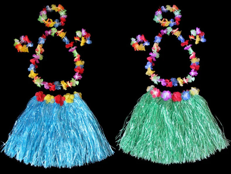 Halloween length30cmHula dance costume with garland for performance, Hawaiian children's hula outfit