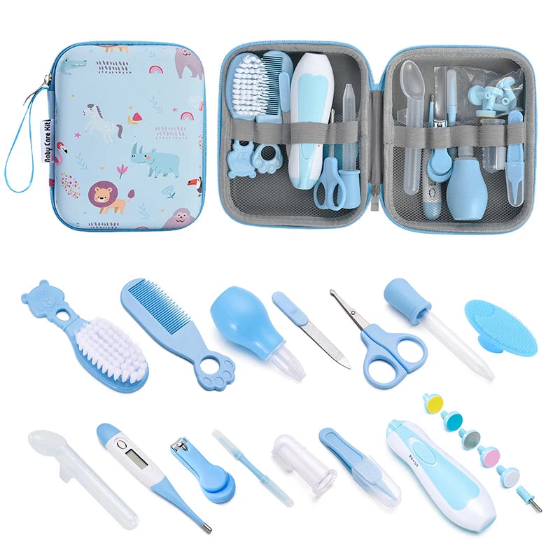 Baby Care Kit Baby Nasal Inhaler Nail Clipper Brush File Comb Scissors Set Daily Cleaning and Care Grooming Kit Accessories