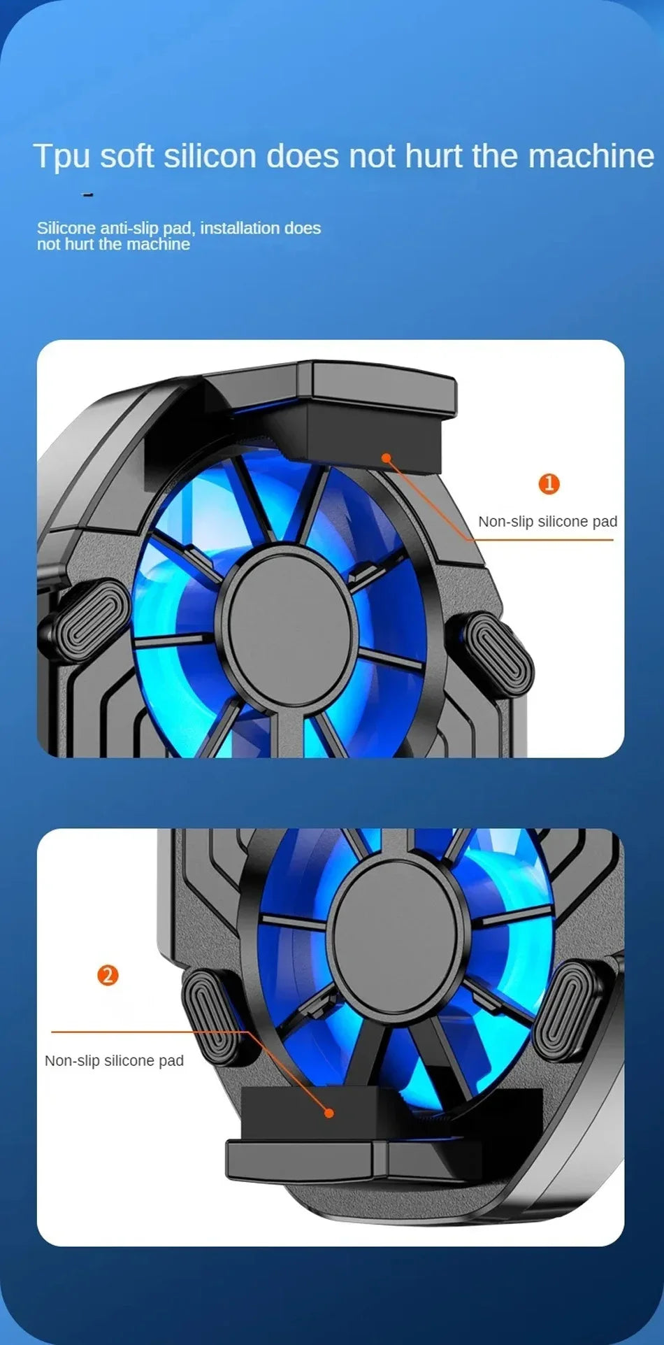 FS01 Dual Fan Rechargeable Mobile Phone Cooler Mini Back Clip USB Radiator Long Lasting Stronger Cooling Air For 62-92mm Phone