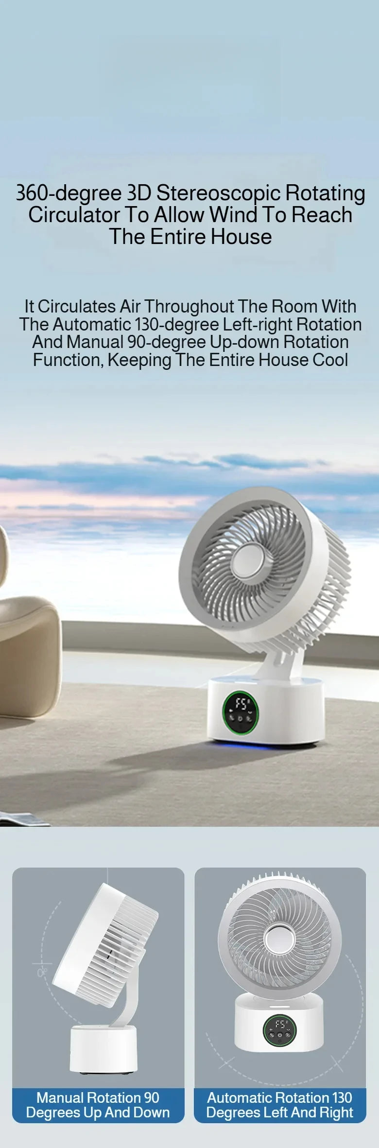 New Portable Wall-Mounted Fan With Remote Charging Usb Electric Folding Fan Nightlight Air Cooler Home Shake Cooler Household