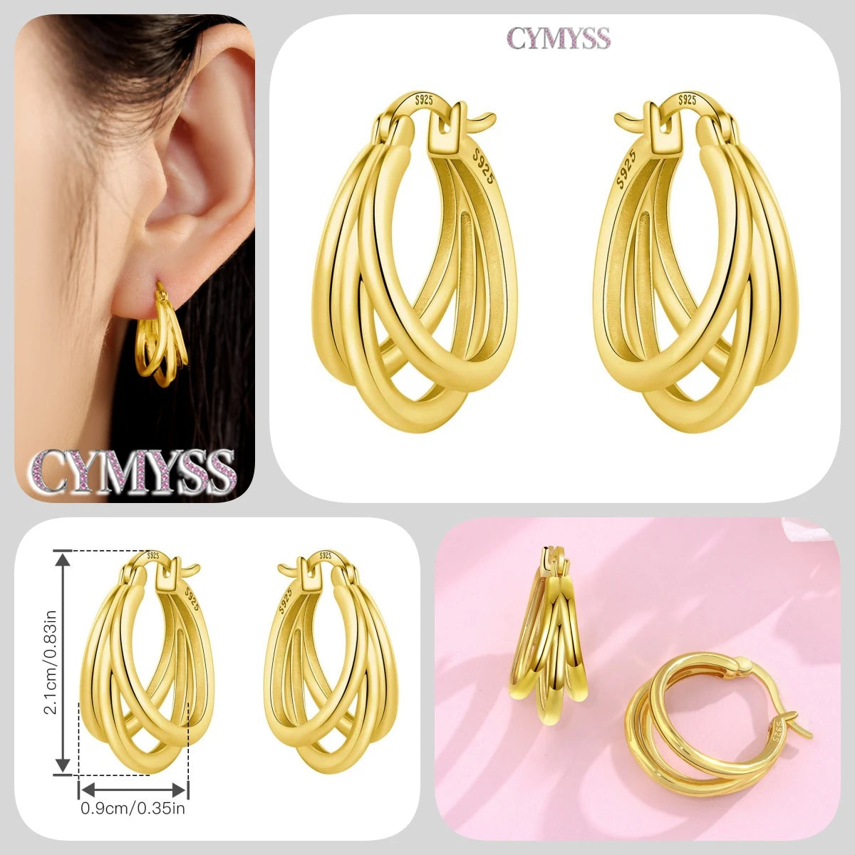 925 Sterling Silver Needle Iris Flower Hoop Earrings for Women Original Elegant Versatile Jewelry Birthday Party Fine Gift 2026
