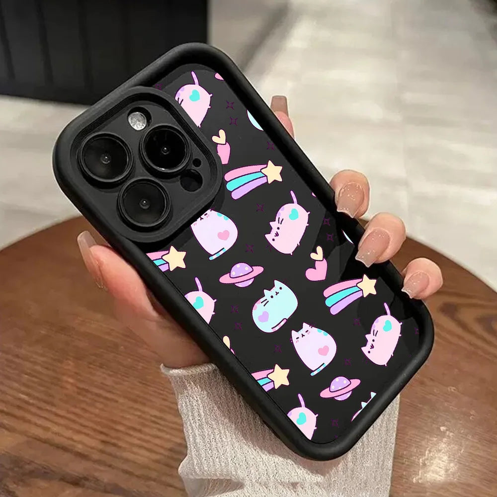 Funny Lovely Pusheen Cat Phone Case For vivo Y39 Y04 Y29 Y28 Y03 Y17s Y19s Y100 Y78 Y36 Y27 Y16 Y77 Y75 Y35 Y22s Y02 Y72 Y76 5G