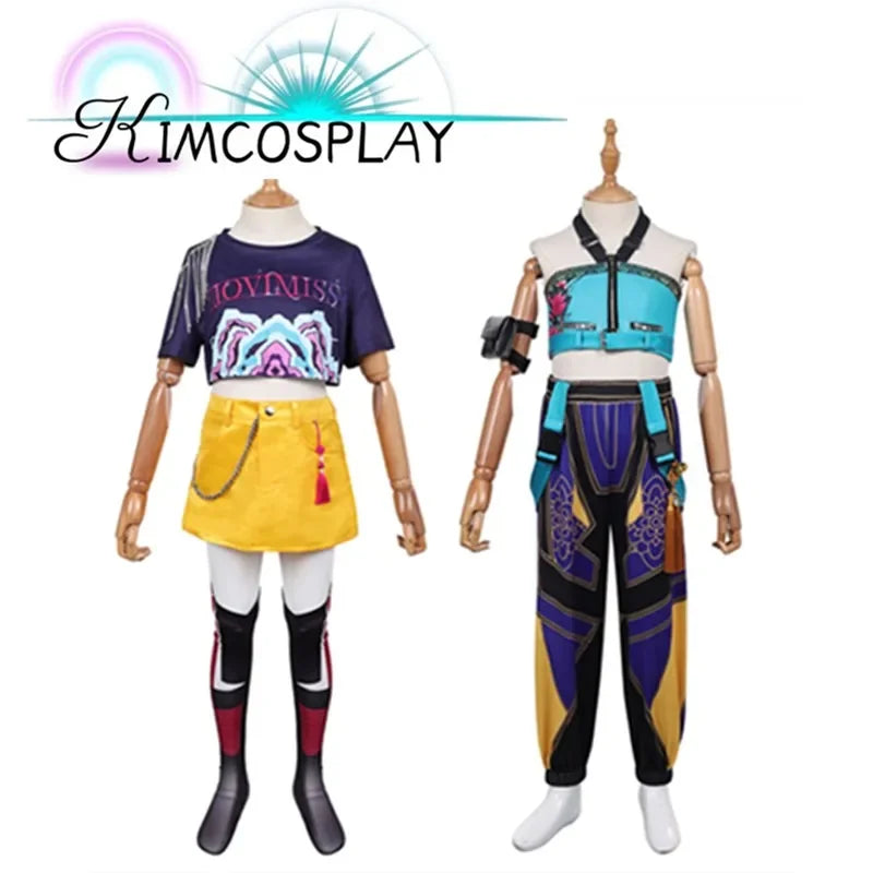 2025halloweenDémons enfants Mira Zoey Cosplay 2025 chasseurs Costume filles T-shirt jupe chaussettes tenues Roleplay Halloween