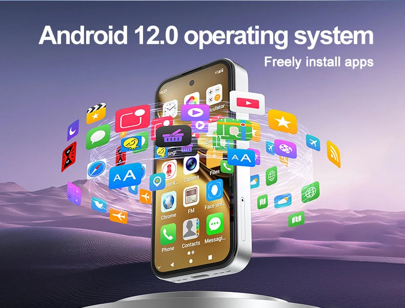 SOYES Q333 Mini Smartphone 4GB RAM 64GB ROM Android 12.0 MTK6762 8-core 2000mAh Face Unlock 4G LTE Dual SIM 3.58in Small Phone
