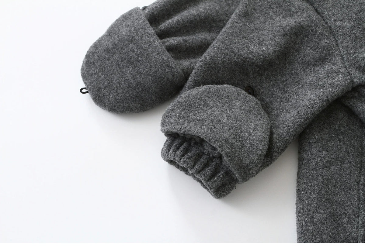 Ircomll New Winter Autumn Infant Newborn Rompers Composite Wool Inside Fleece Girls Boys Jumpsuit Kids Jacket Children Coat