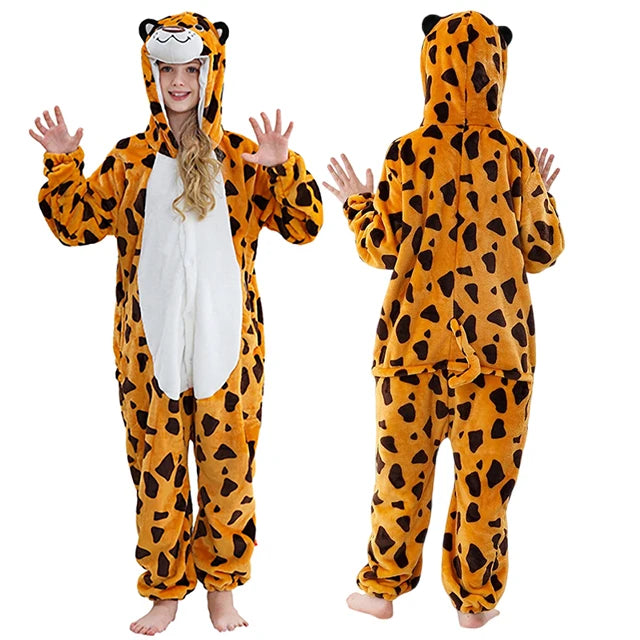 MICHLEY Christmas Capybara Flannel Blanket Sleepers Onesie Hooded Children Costume Clothes Jumpsuit Sleepwear For Boys Girls