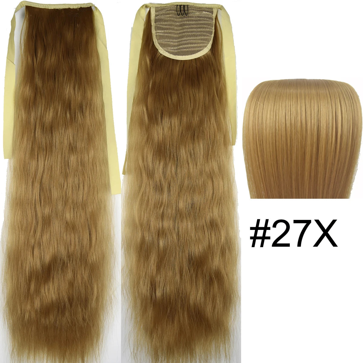 TOPREETY Synthetic Fiber Heat Resistant Kinky Ribbon Ponytail Extensions 3007