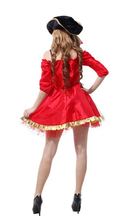 Halloween Theme Women Fancy Dress ，Parent-child Role Playing Cosplay Costumes,Female Pirates Captain of the Caribbean
