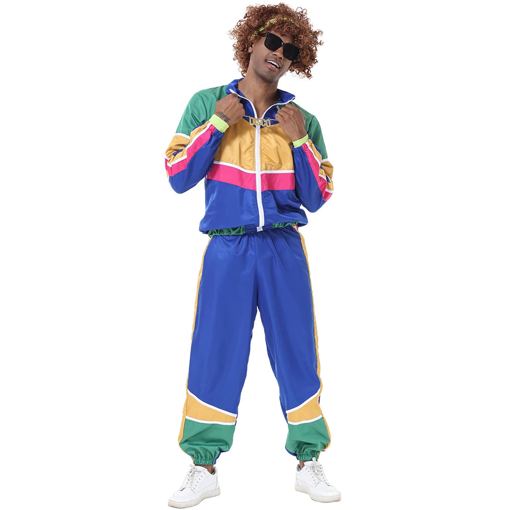 Halloween Couples Hippie Costumes for Women Male Vintage 70s 80s Rock Disco Cosplay Outfits Hip Hop Disco Hippie Costume