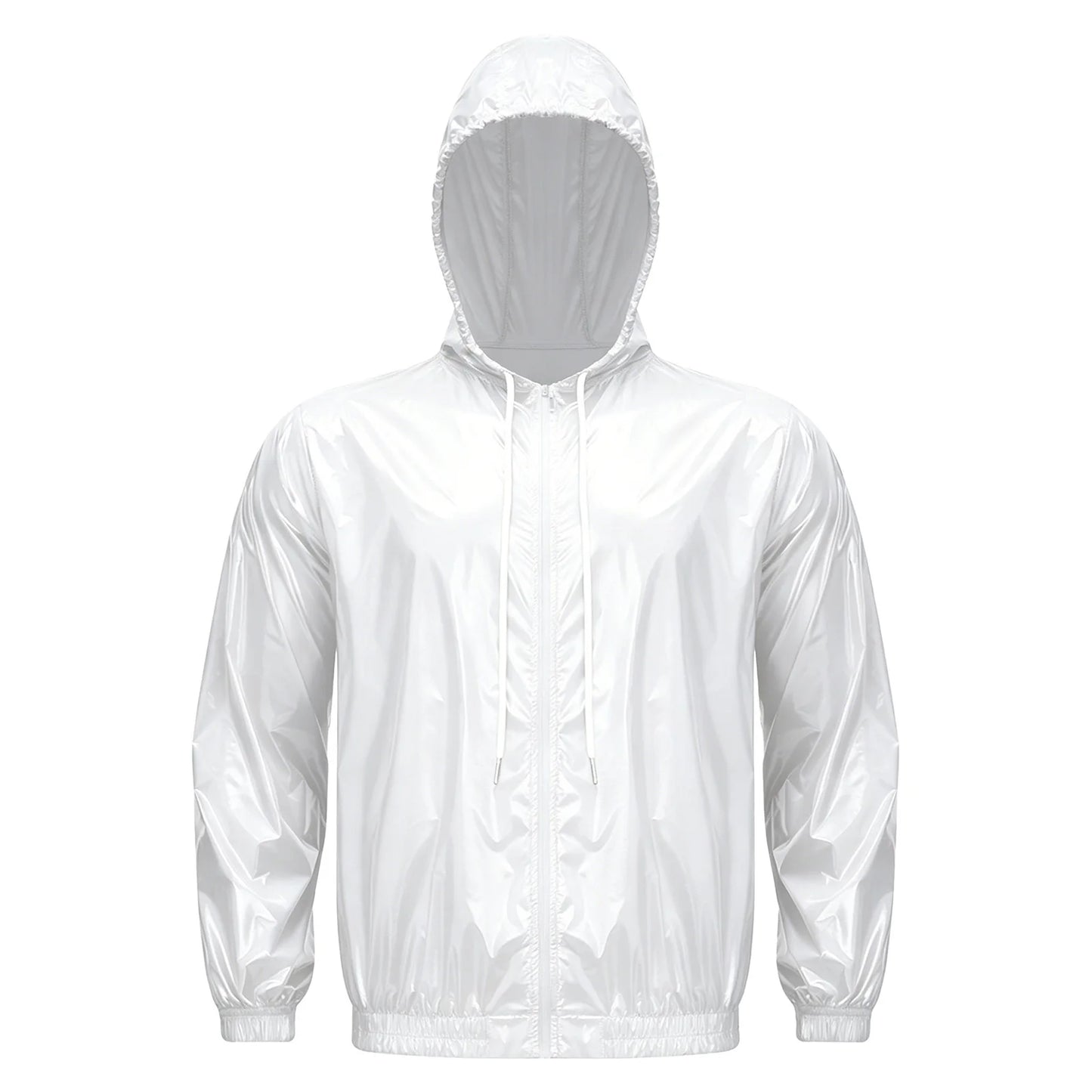 Men Waterproof Hooded Trench Jacket Long Sleeve Hood Outerwear Windbreaker Raincoat fo Hiking Fishing Biking Thermal Windbreaker