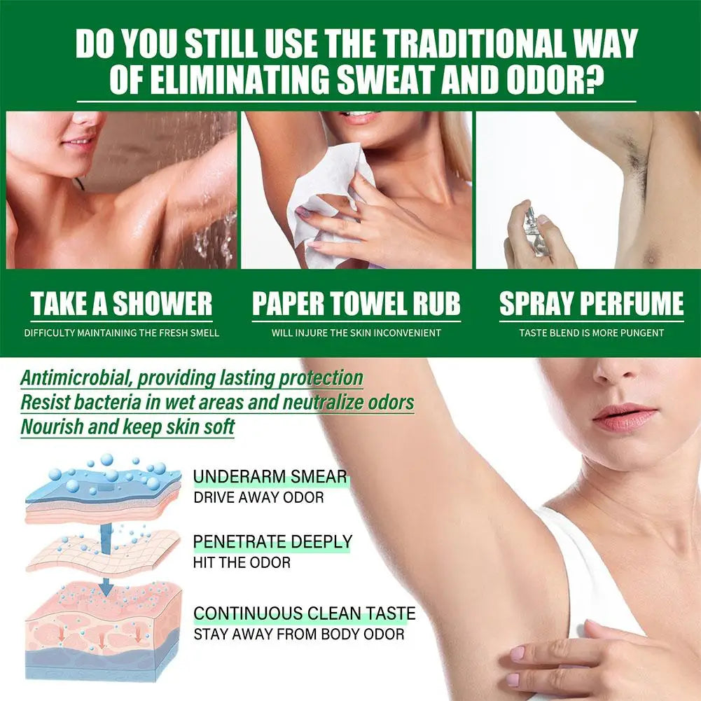 1/3/5pcs Natural Extract Plant Underarm Deodorant Cream Summer Deodorant For Sweat And Odor Removal Bad Smell Treatment 10g