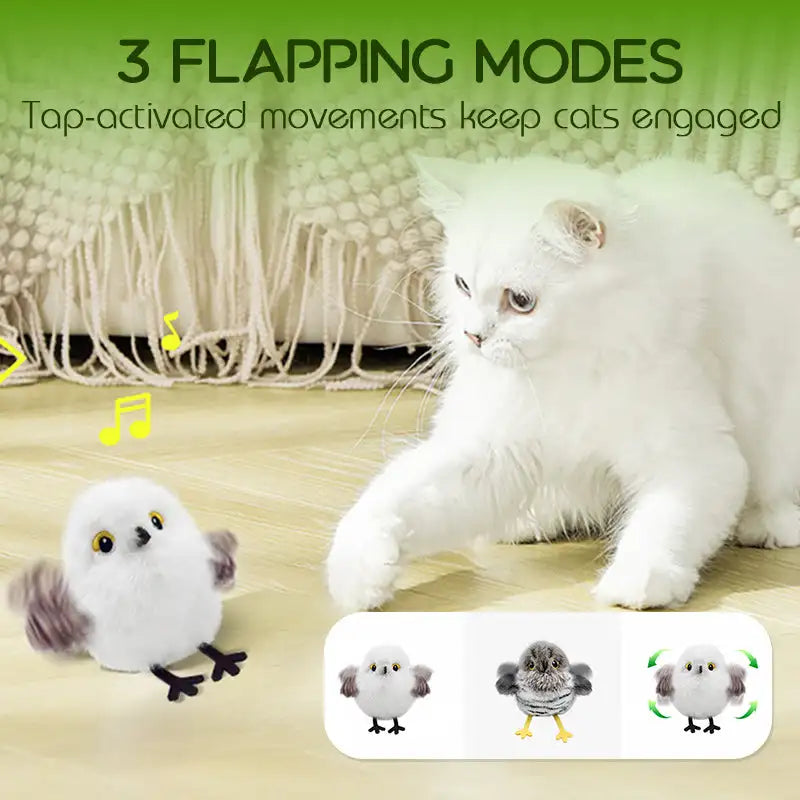 Cat Toy with Induction Movement Birds Toy for Cats Rechargeable Flapping Cat Toys Motion Activated for Indoor Hunting
