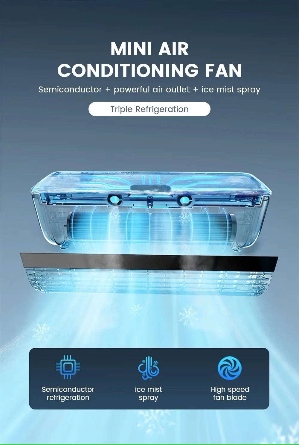 New Model Cooling Wall Fan Large Wind Force Charging Fan Home Use Table Standing Remote Control Kitchen Air Conditioner