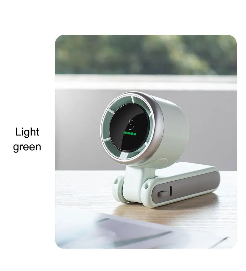 Portable Handheld Electric Fan 5 Speeds Adjustable Turbo 3600MAH Battery Fans LED Display Rechargeable Ice Cooling Personal Fan