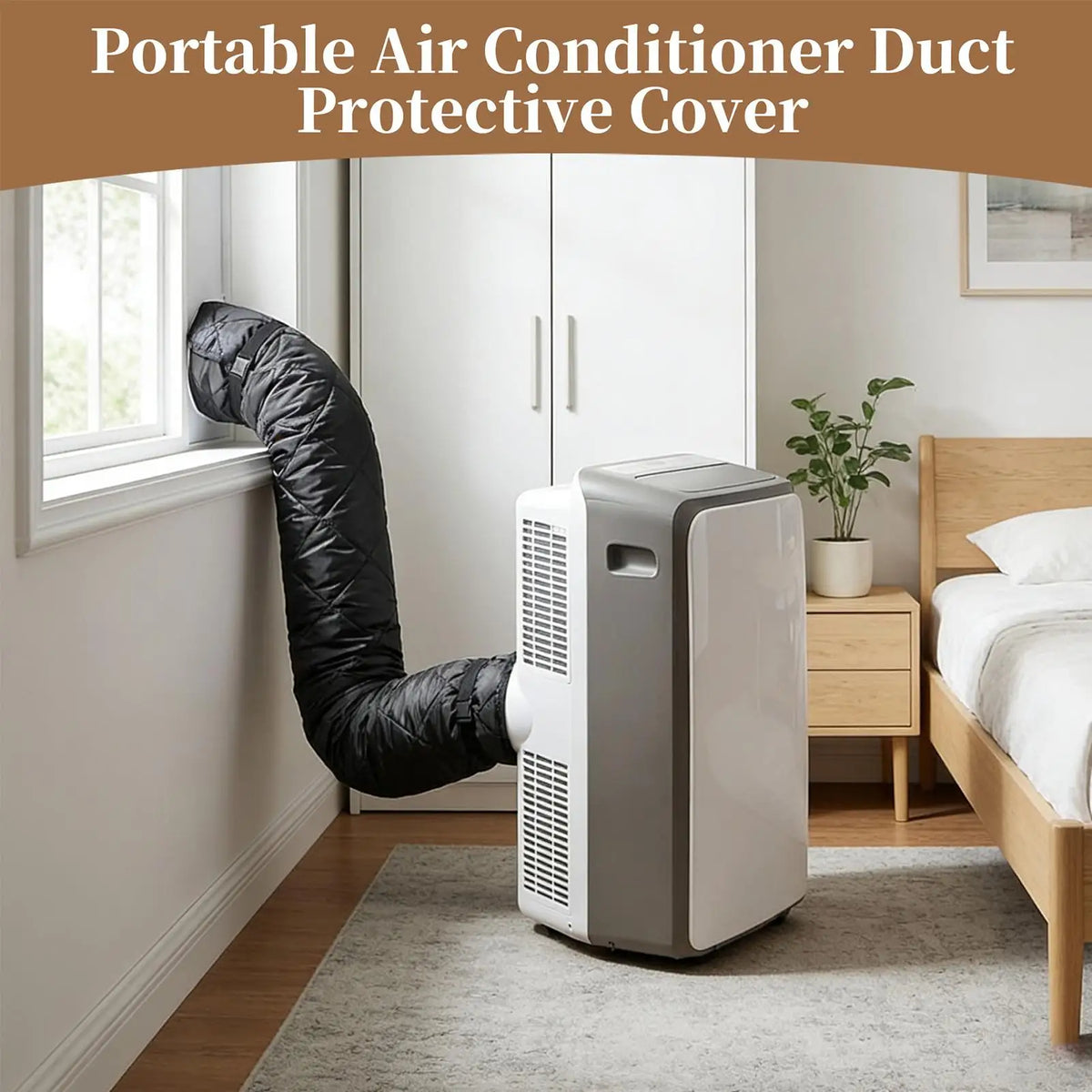 Ac Hose Insulation Sleeve Adjustable Protector Fits 5.8-6 Inch Ac Exhaust Hose Insulation Cover for Living Room Bedroom Home