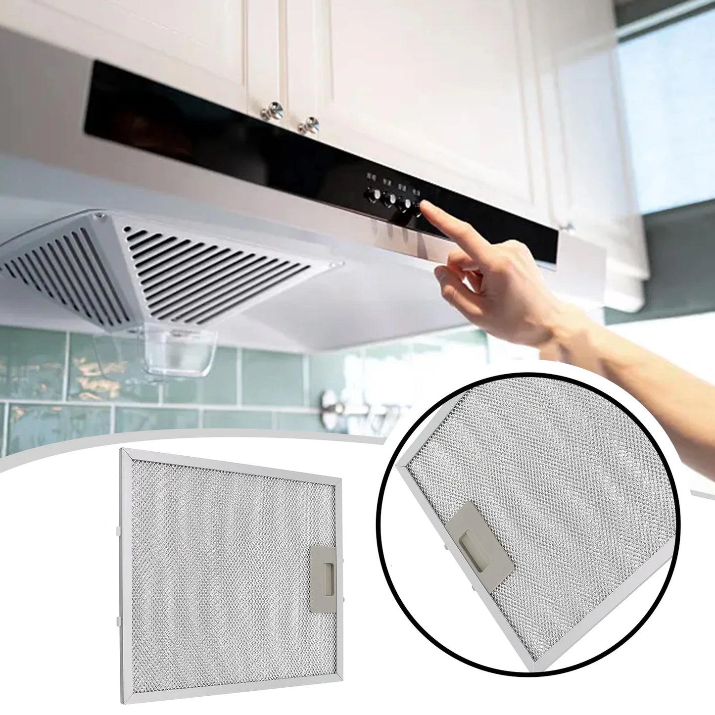 Range Hood Filter Cooker Hood Grease Filter Kitchen Extractor Ventilation Aluminium Aspirator Filter Mesh Replacement 30*26cm