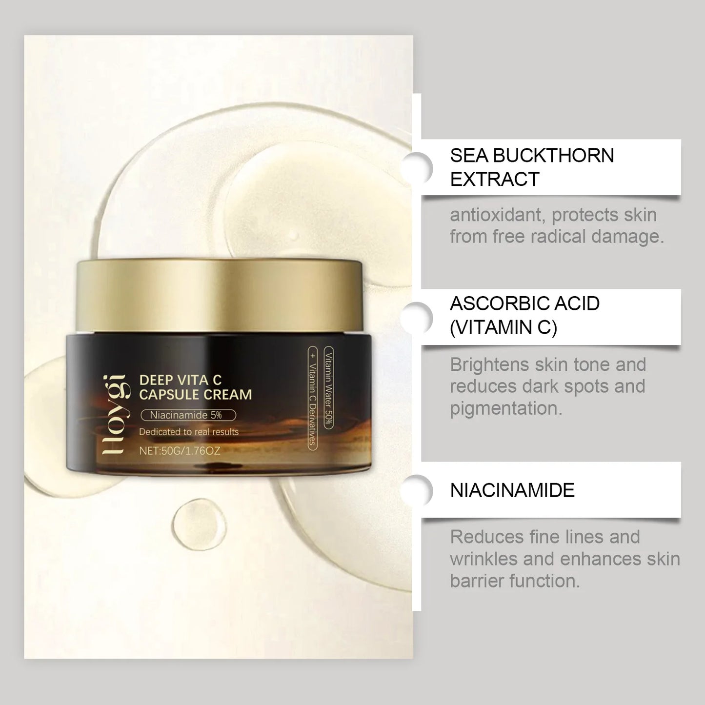 Deep Vita C Capsule Cream Collagen Face Moisturizer Anti Aging Gel Firming Repairing Fade lines Hydrating Skin Care Products