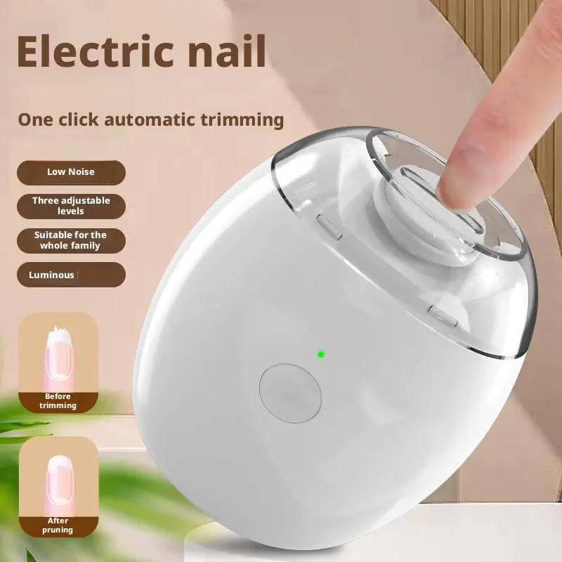 2 IN 1 Electric Nail Clipper Cutter with LED Light Automatic Nail Grinder Trimmer for Baby Adult Mini Manicure Tools Nail Care