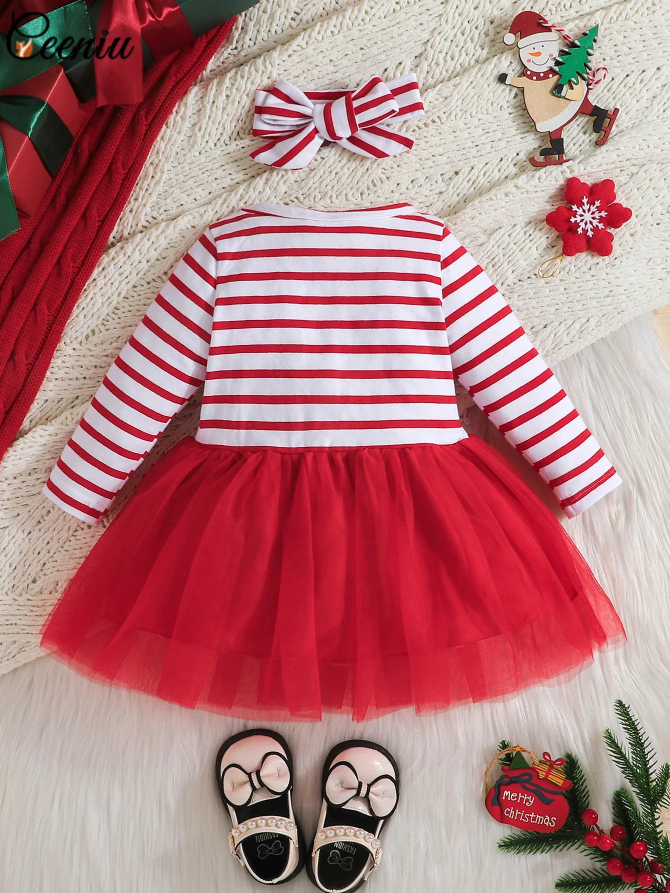 Baby Dress For New Year Green Tree Print Xmas Christmas Dress For Newborns Toddler My First New Year Girls Costumes