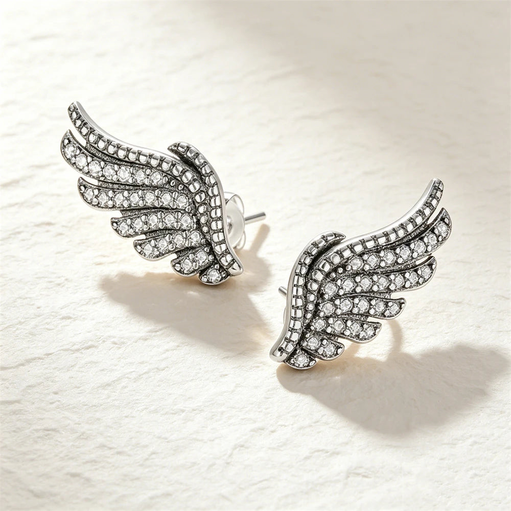 925 Sterling Silver Butterfly Flower Bee Lilac Leaf Zircon Earrings Suitable for Daily Wear as Women's Jewelry Holiday Gifts