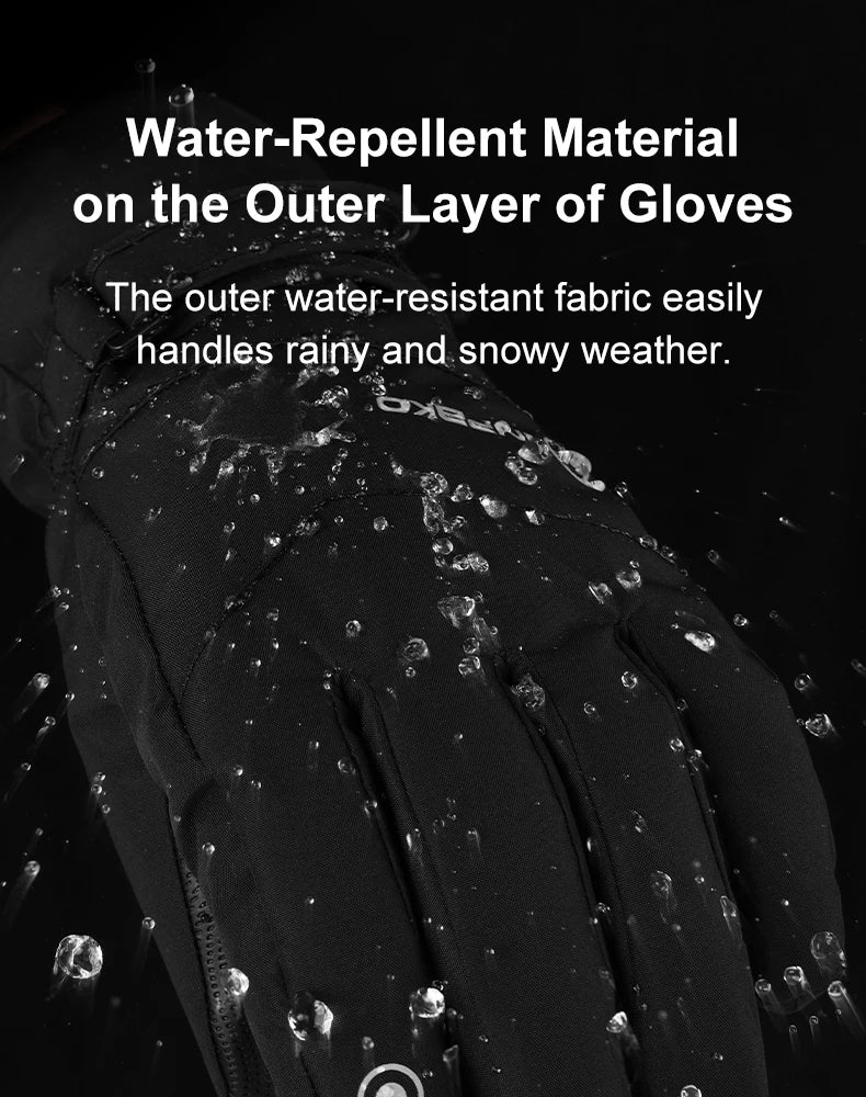 INPAKO thickened men's and women's professional ski gloves windproof winter warm snow gloves snowmobile five-finger gloves
