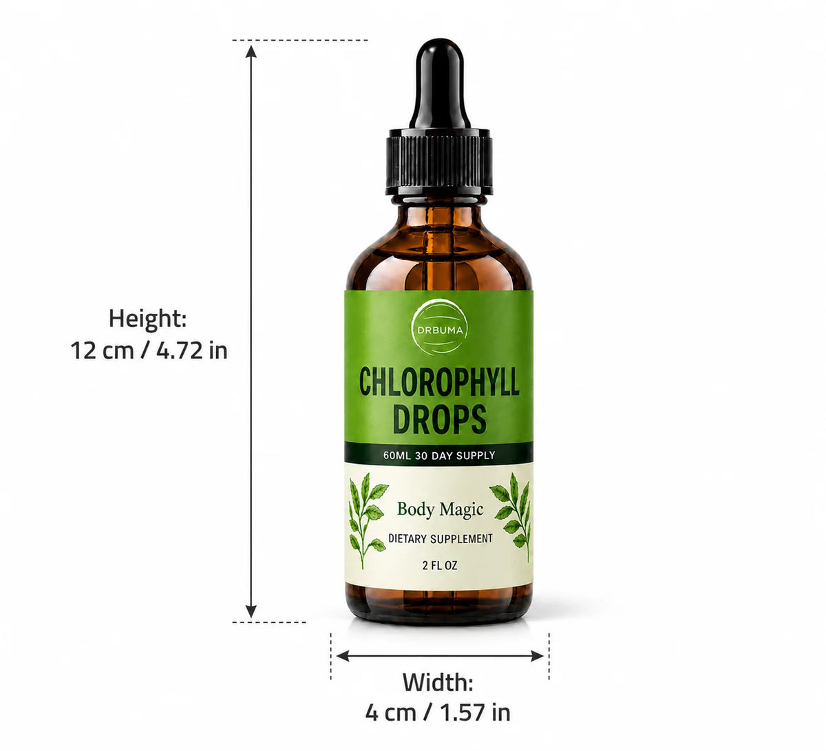 Premium Liquid Chlorophyll Supplement, Mint Flavor, Natural Complex, Easy to Take, 2 Fluid Ounces Per Bottle