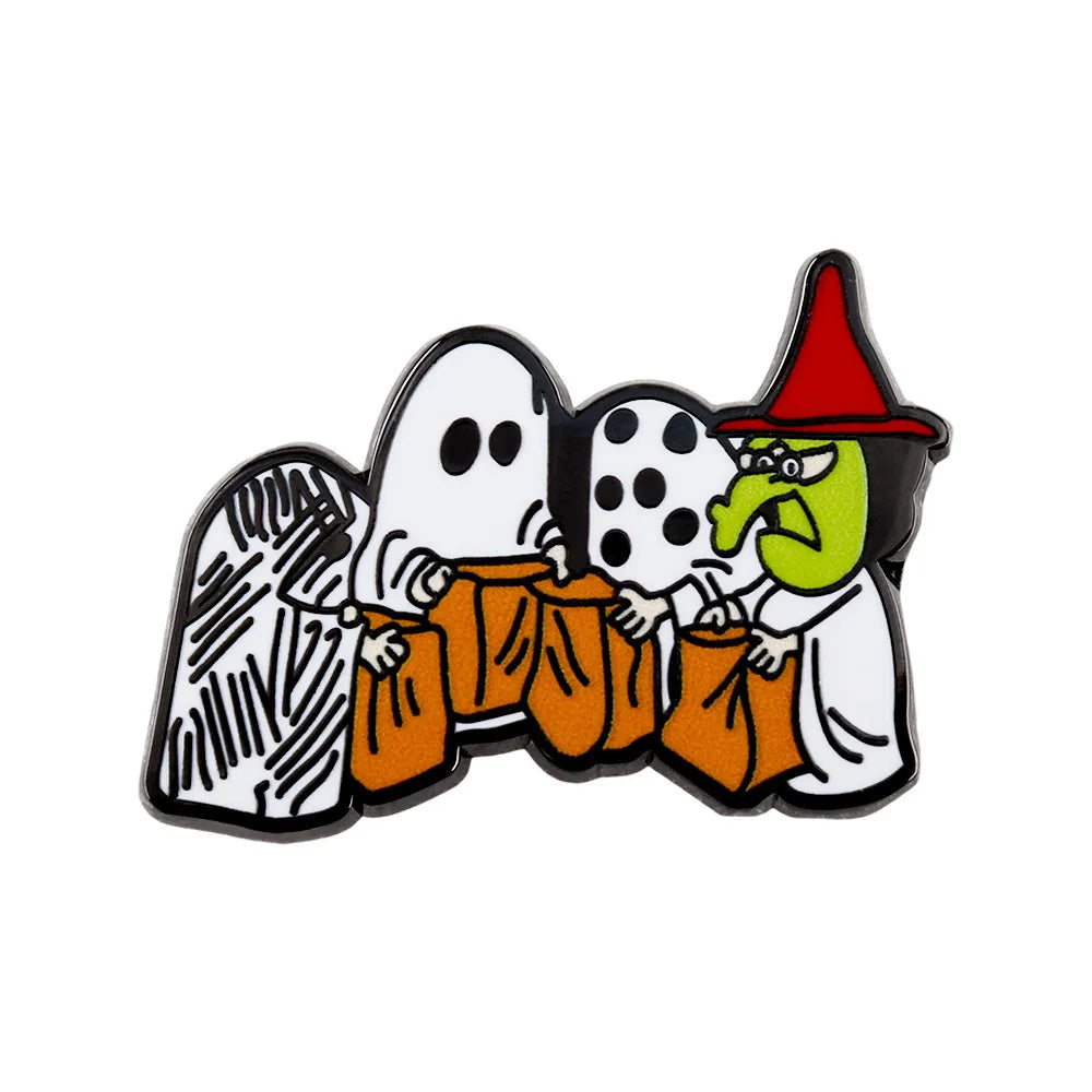 Horror Halloween Costume Accessories Cartoon Skeleton Ghost Enamel Pin Men's Backpack Badge Clothes Accessories Wholesale