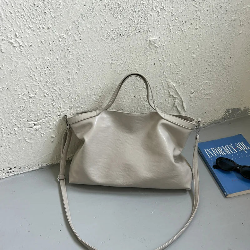 Casual Women Handbags Big Capacity Luxury Design PU Leather Female Shoulder Crossbody Bag Commuting Office Totes Ladies Hand Bag