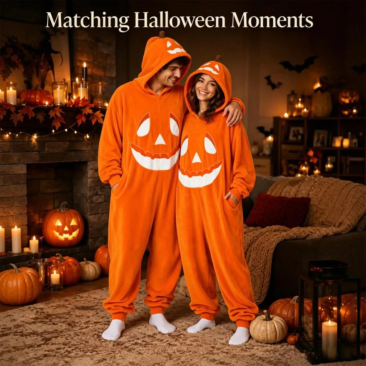 Halloween Pumpkin Costume Soft Breathable Hooded Jumpsuit Halloween Pumpkin Hooded Jumpsuit For Cosplay Concert Party Home